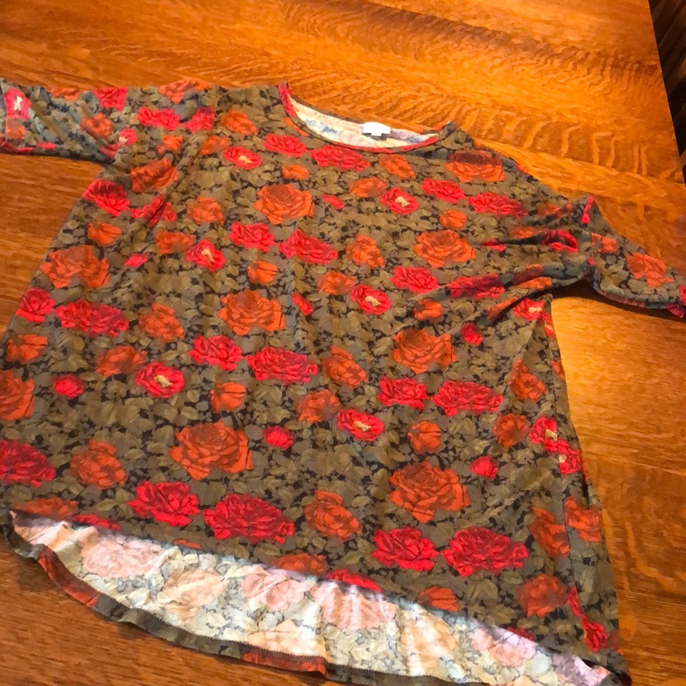 Lularoe Floral Irma - Green, Red and Orange - XL